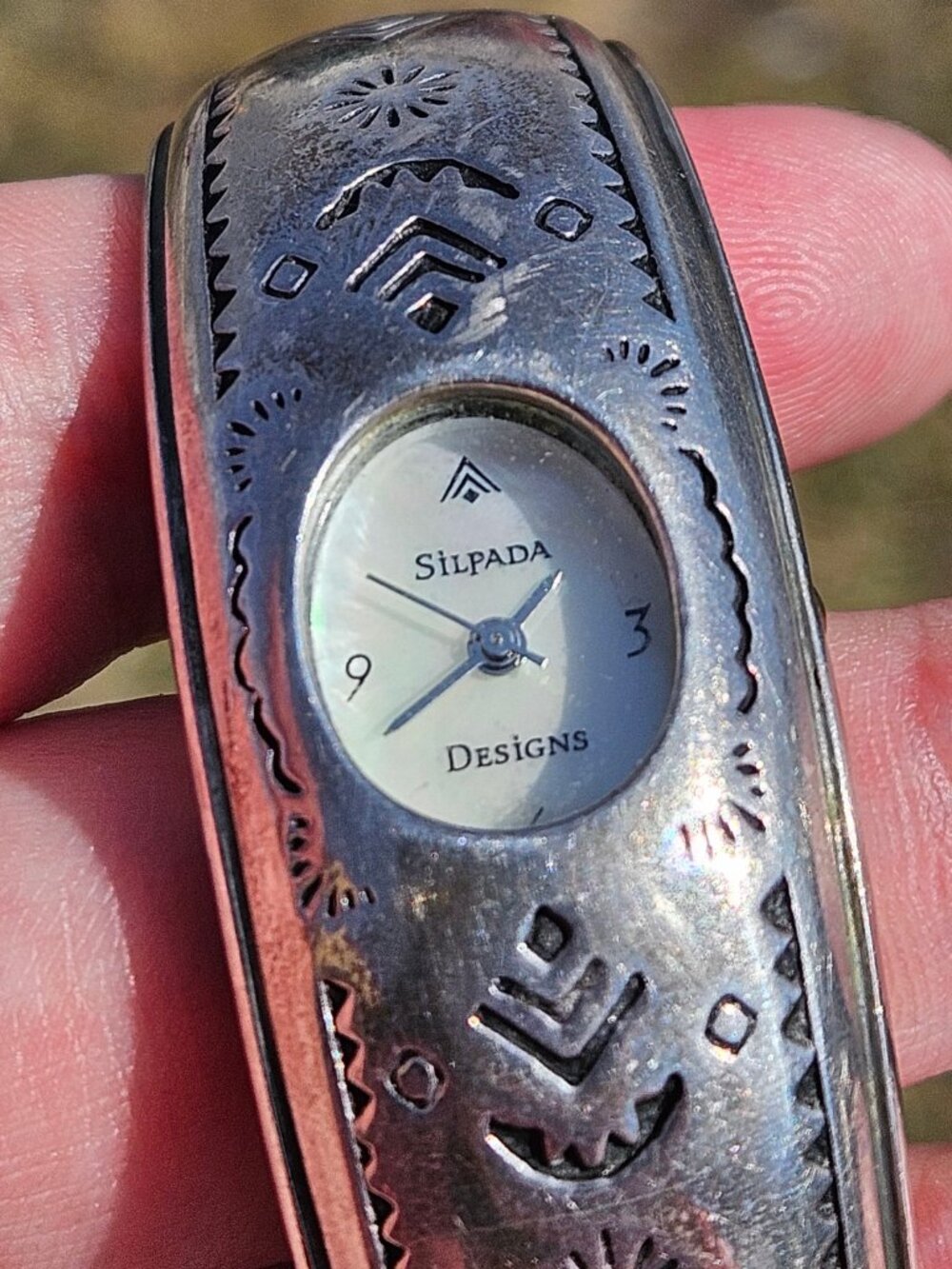 Silpada Designs 925 Sterling Silver Cuff Southwest Style Bangle Watch 5.5 Inches - Picture 11 of 14